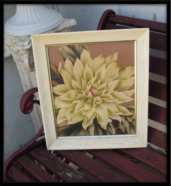 STUNNING ART DECO Vintage Turner Flower framed Floral Print