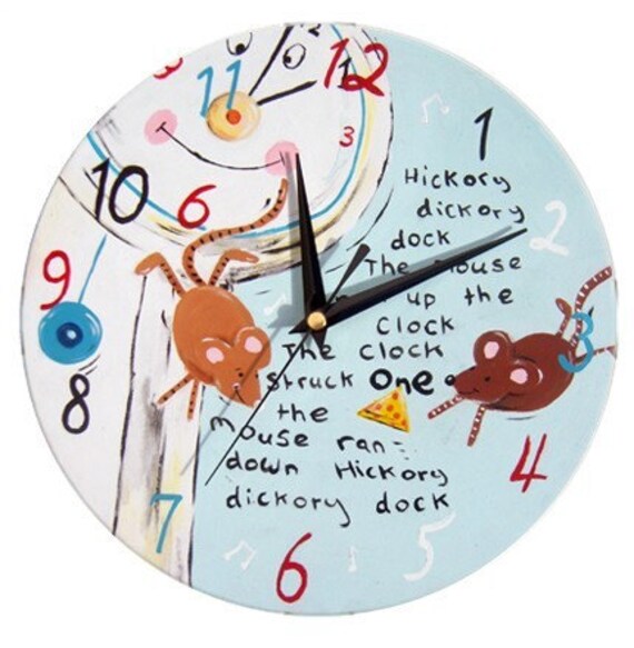Hickory Dickory Dock Clock / Children's Nursery Rhyme Wall