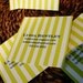 chartreuse stripe calling cards set (50)