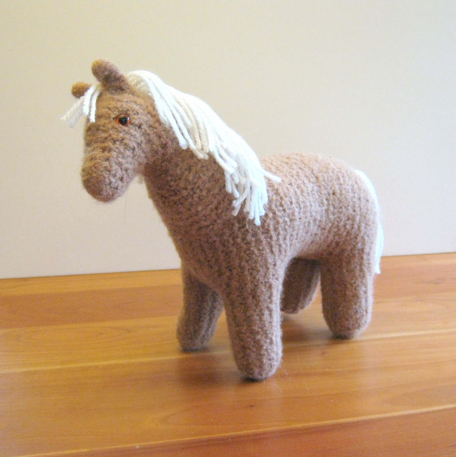 Palomino Horse Stuffed Animal Plush Tan Cream by FeltedFriends