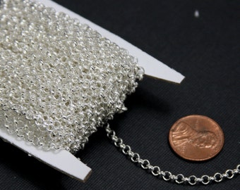 50ft spool of Silver plated Rollo chain 3.2mm unsolder links