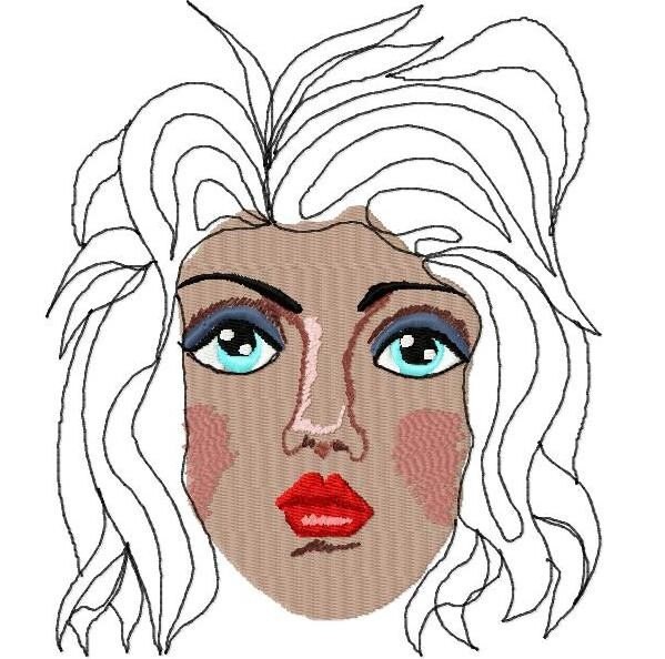 Womans Face Machine Embroidery Designs...1600