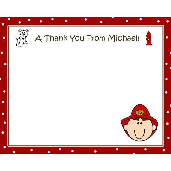 20 Fireman Thank You Cards