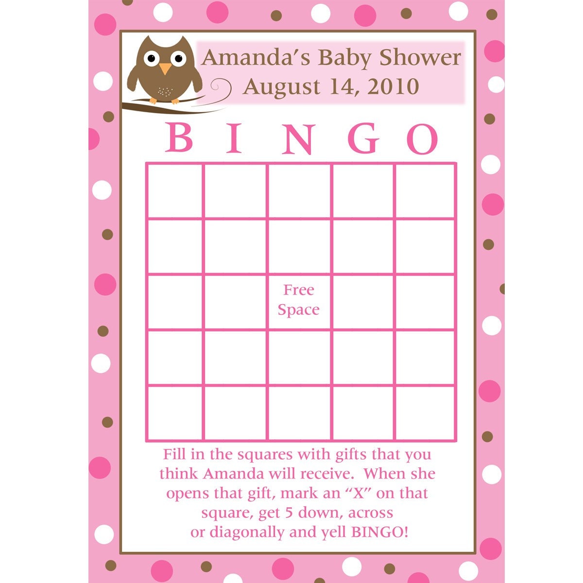 blank baby shower bingo cards