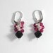 Fuchsia and Black Swarovski Crystal Earrings