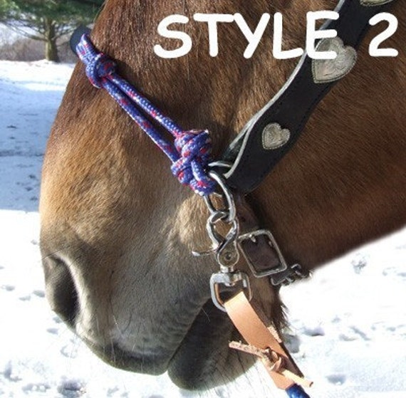 Horse Side Pull Rope Hackamore Bridle Attachment for Bitless