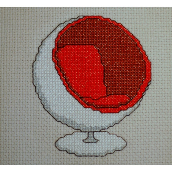 PATTERN for Cross Stitch Retro 60s Modern Ball Chair