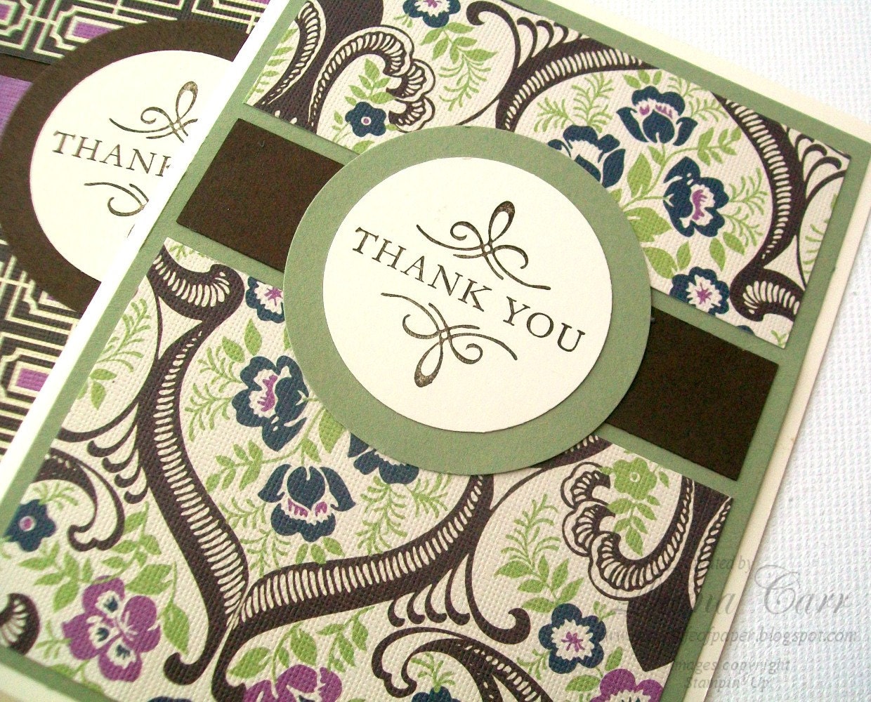 Elegant Handmade Thank You Cards Set of 4