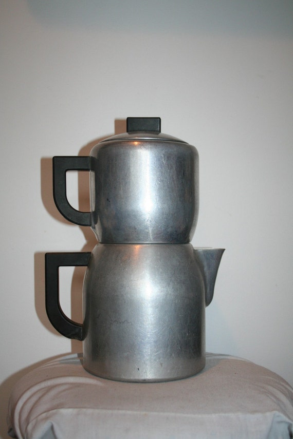 Vintage 1950s Aluminum Drip Stovetop Coffee Pot All Parts