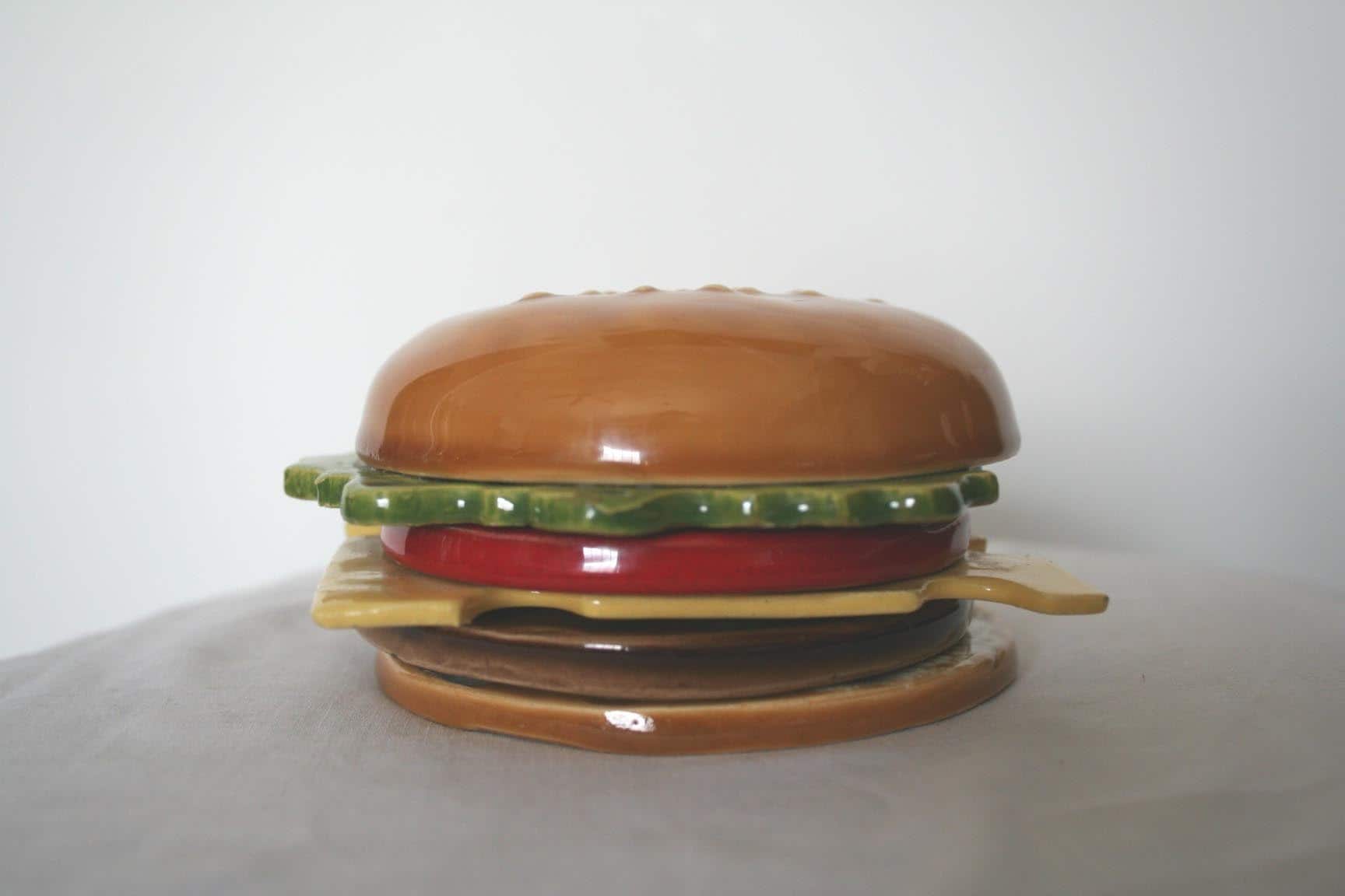 Vintage Hamburger Ceramic Coaster Set