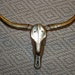 Vintage Brass Bull Skull,Steer,Art Deco Style,Horns,Cow