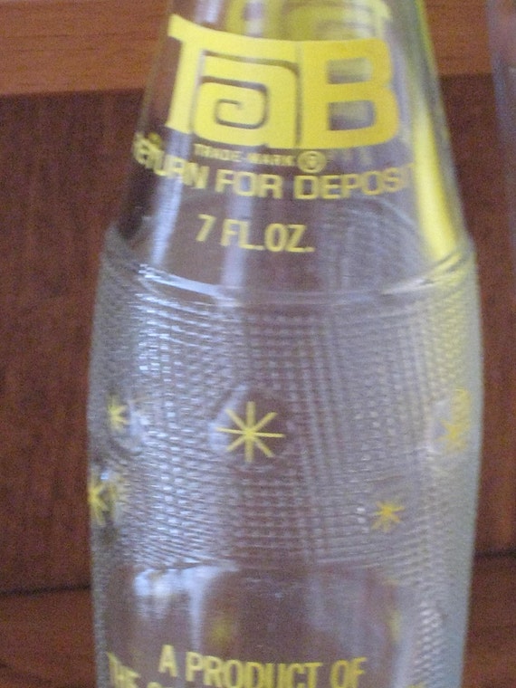 1960s Vintage Glass TaB Soda Bottle