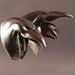 Three Laughing Crows Mask, wood sculpture by Jason Tennant