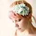 seafoam - teal floral fascinator