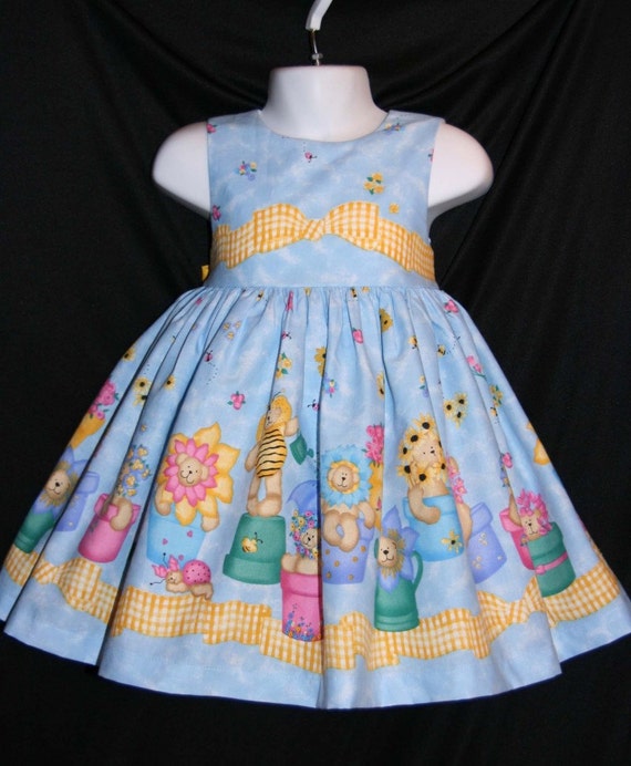 Daisy Kingdom Garden Bears Dress Custom Size