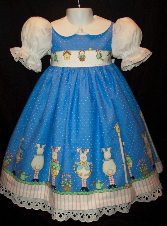 BUNNY Border Dress DAISY KINGDOM fabric Custom Size