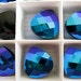 2 Jet Glacier Blue Swarovski Pendant Briolette 6012 15mm
