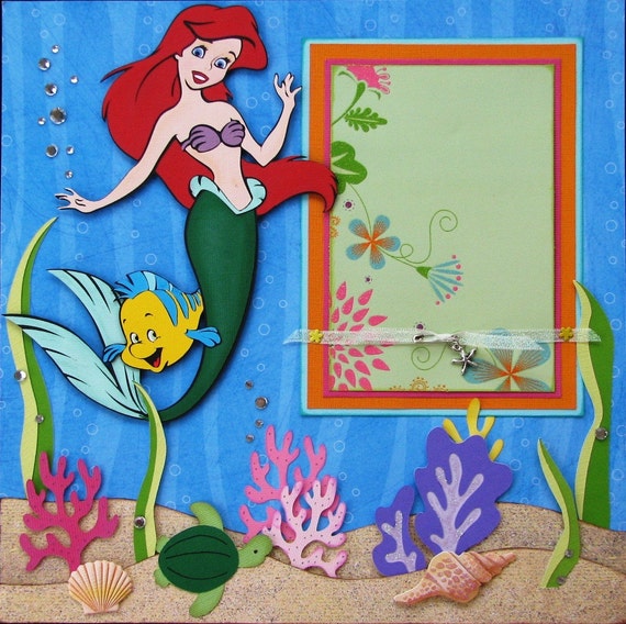 The Little Mermaid ARIEL Premade 12x12 Scrapbook Pages