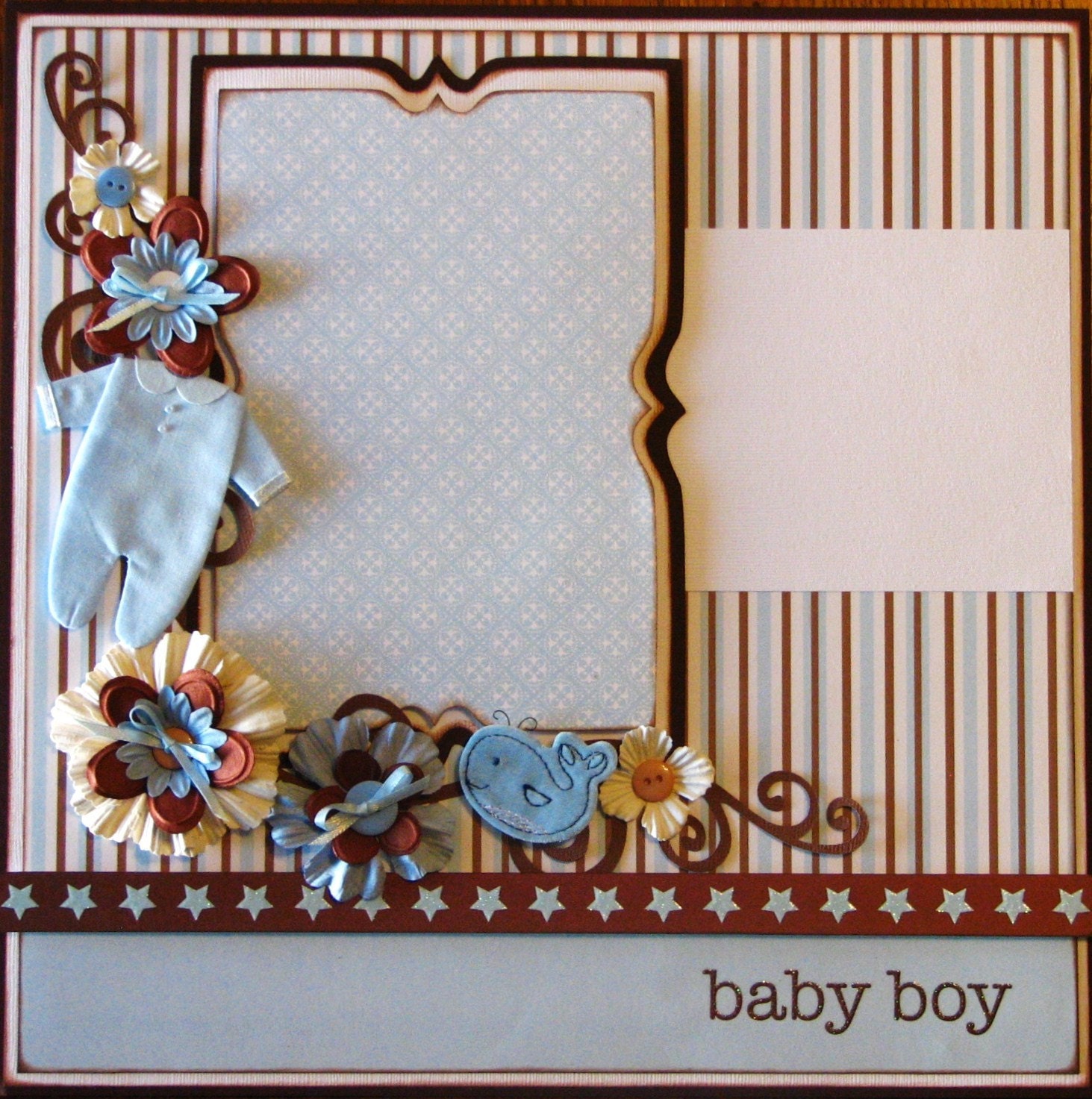 Baby Boy 12x12 Layout Pre Made Scrapbook Page