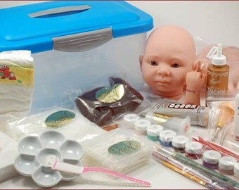 Beginner Reborning Kit Art of Newborning Reborning DELUXE Free DVD reborn doll kit genesis heat set paint brushes tutorial Reborn Dolls