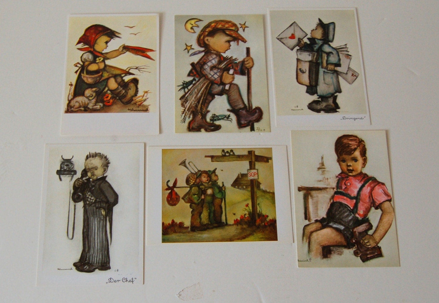 Set of SIX vintage HUMMEL postcards by thevintageholicfrog on Etsy
