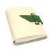 Green and Cream Leather Journal and Sketchbook, A Handmade Leather Journal in Winter White
