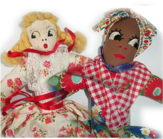 red and white doll