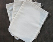 100 3x4 Natural Cotton Muslin Drawstring Bags