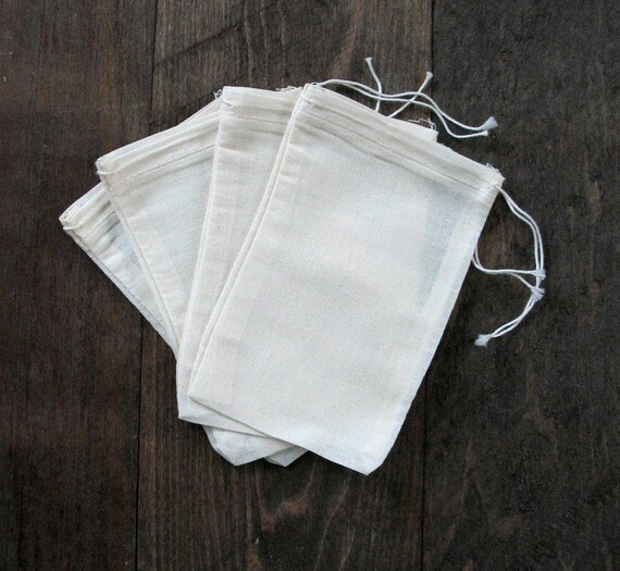 4x6 Cotton Muslin Drawstring Bags 50 count by CelestialGifts