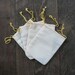 10 Mini 2.3/4 x 4 Cotton Muslin Bags w/ Yellow Drawstring Martha Stewart Living October 2008