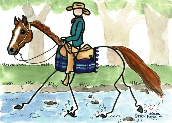 horse stick drawing