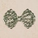 6 Antq Silver Bow Shape Filigree Jewelry Finding 323