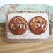 Ceramic Buttons in Shino Glaze Random Text - Set of 2