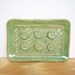 Stamped Ceramic Soap Dish in Spring Green Glaze