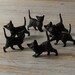 SALE Buy 3 Get 1 FREE Set of 6 Vintage German Miniature Black Cats Old Stock 3 Poses Terrarium Halloween Cake Toppers Ornaments Dioramas