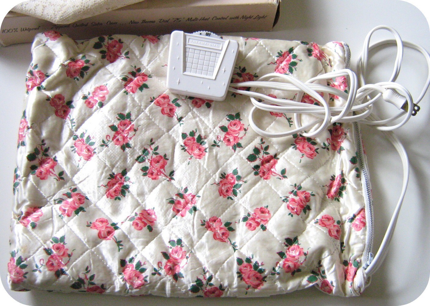 Vintage Electric Heating Pad Shabby Roses