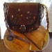 Vintage 1970's Hippie Tooled Boho leather purse with Small Flower