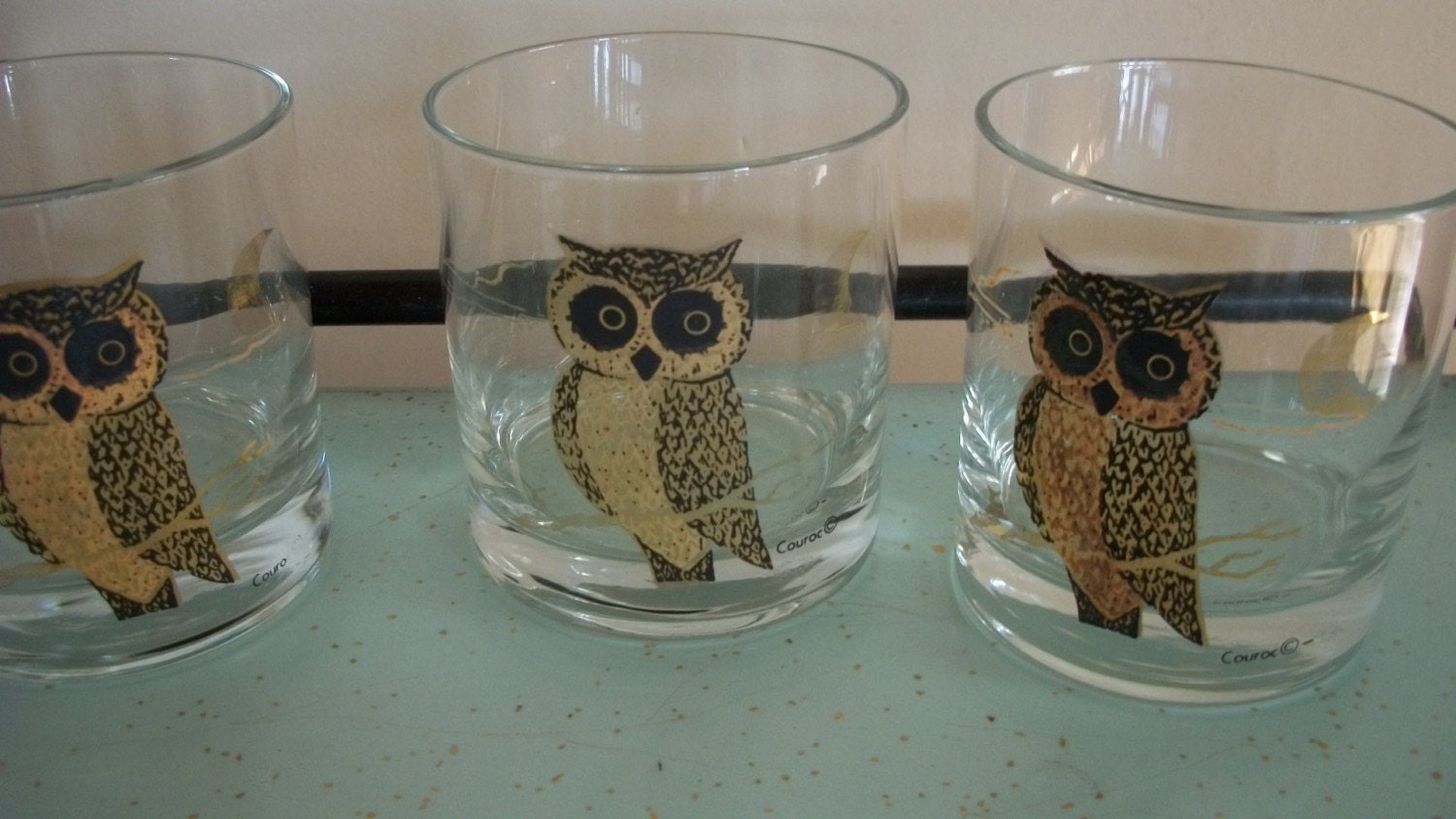Vintage Owl Drinking Glasses