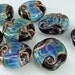 Glass lampwork Bead Set ,Deep Wine,Blue,Green,Goldstone