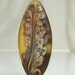 Etched Amber and Raku Lampwork Focal Bead