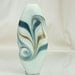 Etched Pale Green, Teal,Silvered Ivory Lampwork Focal Bead