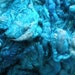 Blue Curly Sheep Wool - 4 ounces Hand Dyed Natural Fiber - Blueface Leicester Cross Lambs Wool