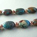 Paisley Teal Jasper Gemstone and Copper Necklace
