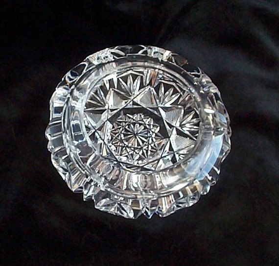 Vintage Cut Glass Ashtray Crystal Cottage Country