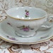 Cup and Saucer, Sonata Bone China, Made in Czechoslovakia - Gorgeous Roses Embossed