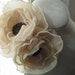 fabric flower brooch - double bloom corsage pin in nude with glass beaded center - Made To Order - LETITIA