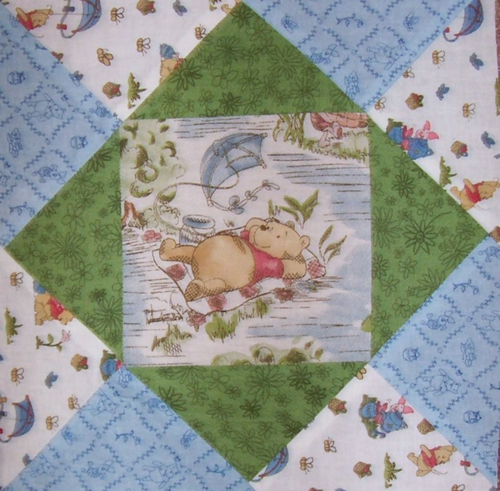 WINNIE THE POOH PreCut Fabric Quilt Block Kit stk138A