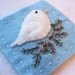 Snow Bird Needle Square - Holiday Sparkle in Icy Blue - 3 by 3