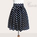 Custom navy and white polka dot skirt WITHOUT pockets