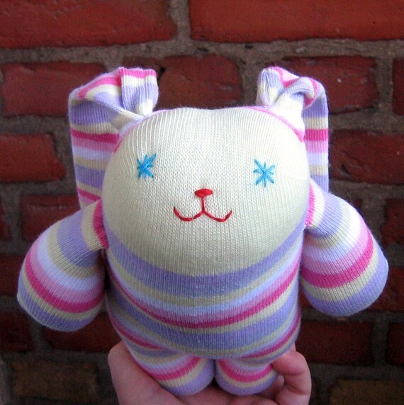 sock bunny stripe sock bunny cuddlet green pink purple stripes sock bunny stripe sock bunny cuddlet green pink purple stripes